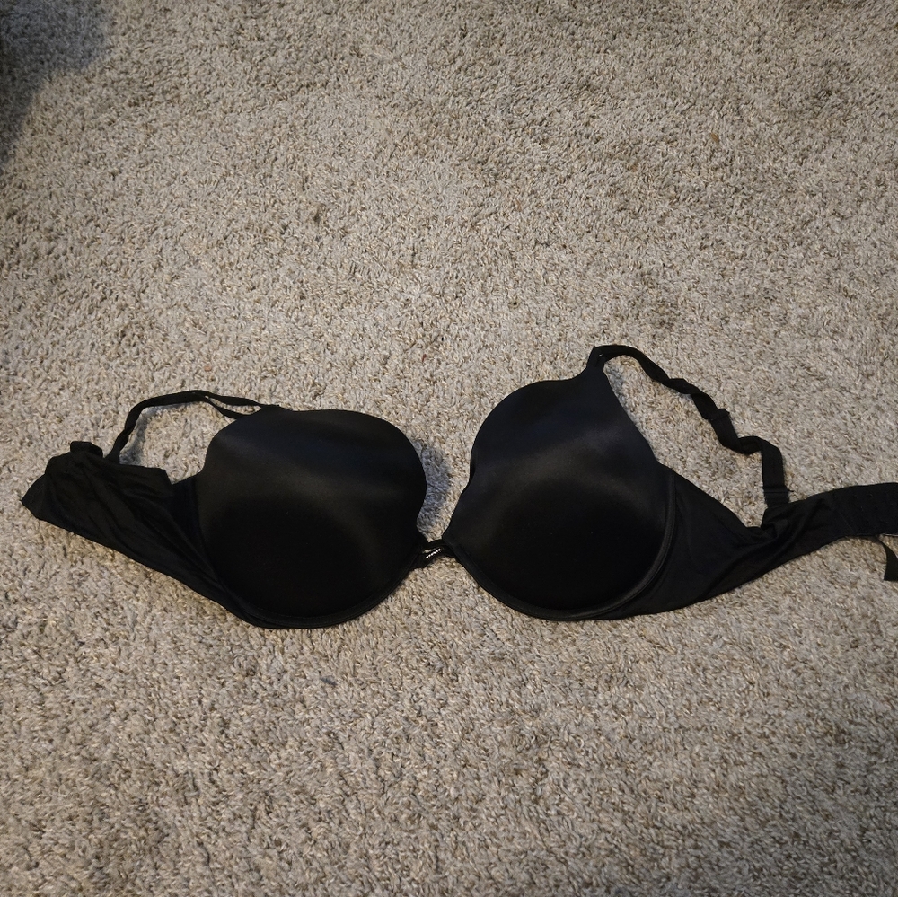 Victorias Secret Black Very Sexy Push Up With Rhinestones Euc 38ddd 38f